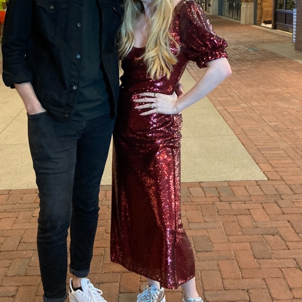 Keepsake Red Sequin Statement Dress - image 5